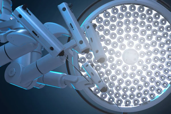 3D render robot cerrahi makine ameliyat ışıklı 