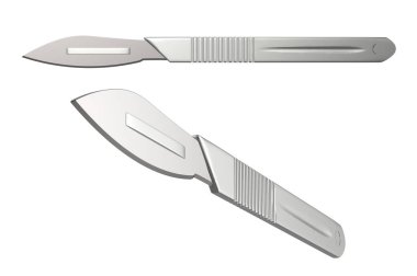 3d rendering scalpel or surgery knife isolated on whit clipart