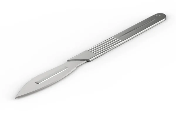 Scalpel Rendu Couteau Chirurgie Sur Fond Blanc — Photo