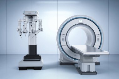 3D render MRI tarama makine robot cerrahisi