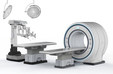 3D render MRI tarama makine robot cerrahisi