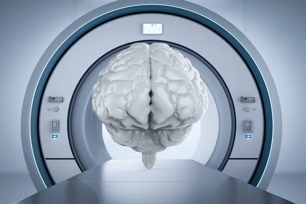 Rendering Human Brain Mri Scan Machin — Stock Photo, Image