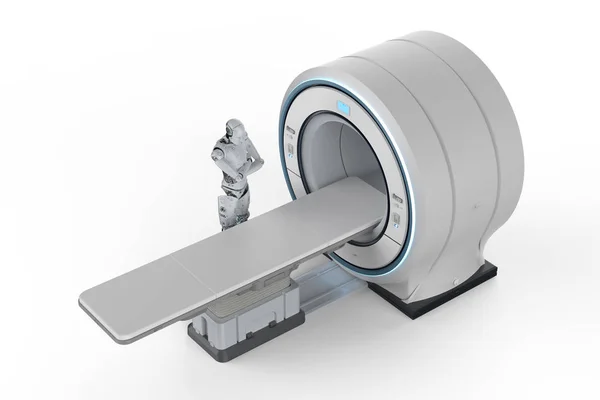 机器人控制的磁共振成像扫描机 — 图库照片