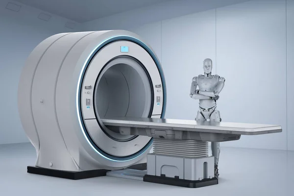 Rendering Mri Keresés Robo Által Vezérelt Gép — Stock Fotó