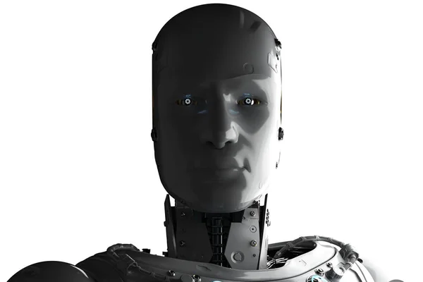 Rendering Silhouette Robot Isolated White — Stock Photo, Image