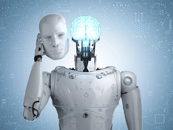 Rendering Robot Brain Technology — Stock Photo, Image