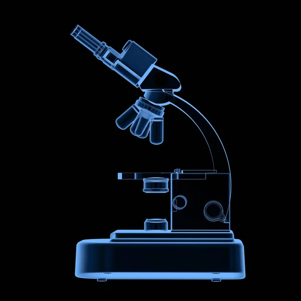 Renderowania Ray Mikroskopu Lub Instrument Optyczny Czarnym Tle — Zdjęcie stockowe