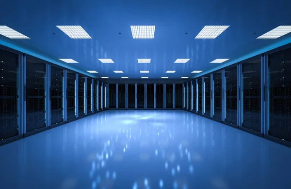 Rendering Server Room Data Center — Stock Photo, Image