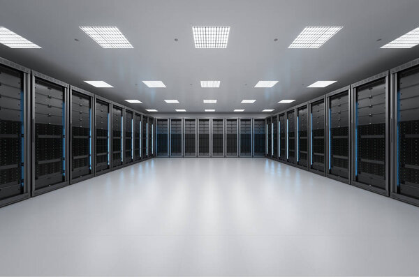 3d rendering server room or data center
