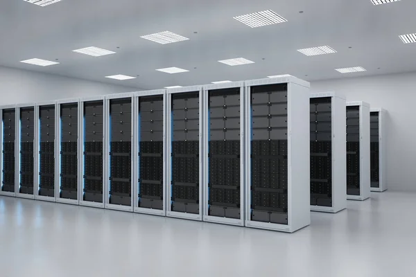 Rendering Serverruimte Datacenter — Stockfoto
