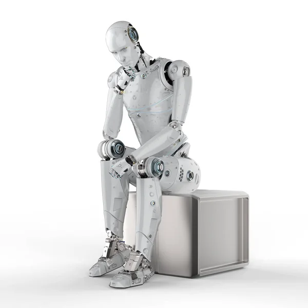 Gjengivelse Robot Tenke Eller Beregne – stockfoto