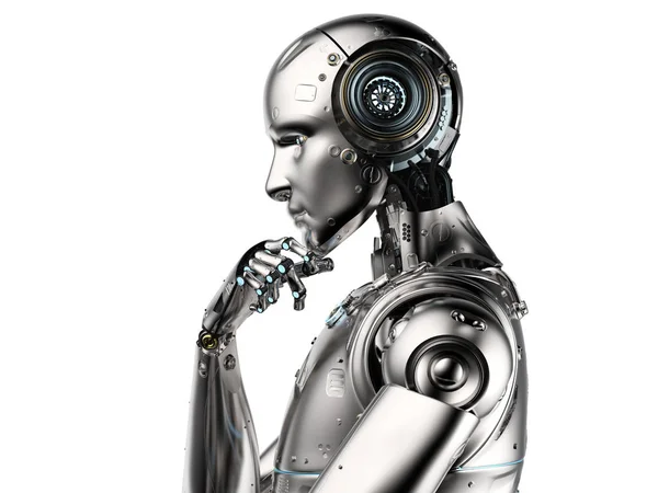 Renderização Robô Pensar Computar — Fotografia de Stock