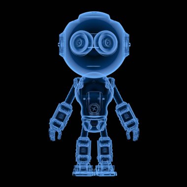 Çizgi film karakteri olan 3D X-ışını sevimli yapay zeka robotu 