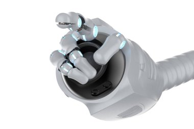 3D render robot el parmak noktası üzerinde izole noktası