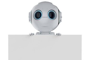 boş not ile 3D render güzel yapay zeka robot