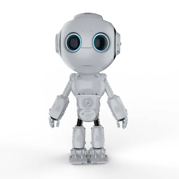 Rendering Leuke Kunstmatige Intelligentie Robot Met Stripfiguur — Stockfoto
