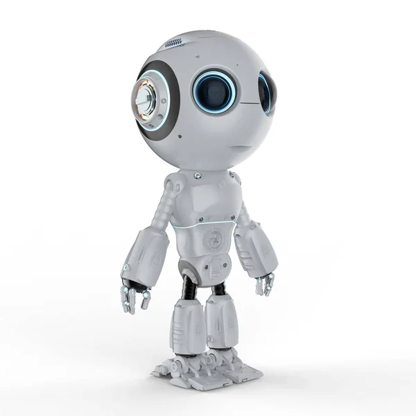 Renderowania Cute Sztuczna Inteligencja Robot Postaci Kreskówek — Zdjęcie stockowe