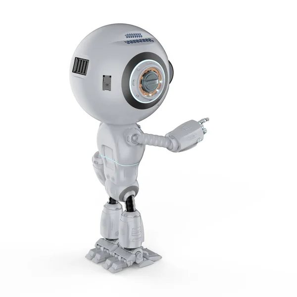 Rendering Niedliche Künstliche Intelligenz Roboter Fingerzeig — Stockfoto