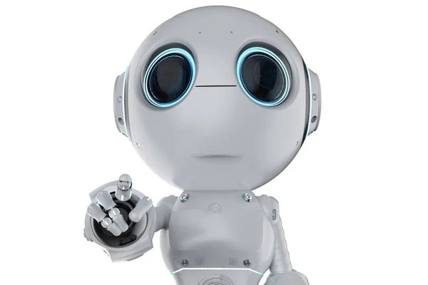 Redare Drăguț Inteligență Artificială Robot Punct Deget — Fotografie, imagine de stoc