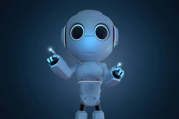 Renderizado Lindo Robot Inteligencia Artificial Dedo — Foto de Stock