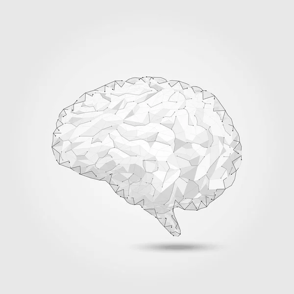 Concepto Cerebral Con Ilustración Vectorial Cerebral Poligonal — Vector de stock
