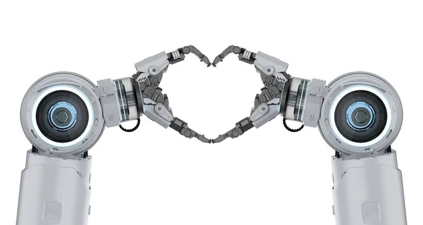 Vykreslování Robota Ruka Gesto Tvaru Srdce — Stock fotografie