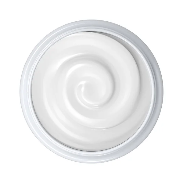Crema Cosmetica Rendering Vaso Aperto — Foto Stock