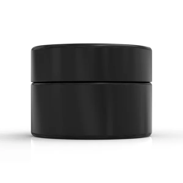 Rendering Black Cosmetic Creaam Pot Container Cap — Stock Photo, Image