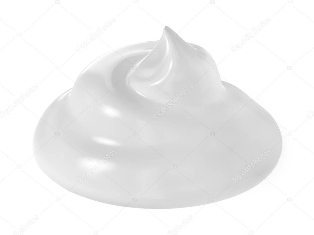 3d rendering white cosmetic cream isolated on white
