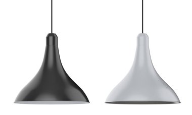 Beyaz arka plan üzerinde izole 3d render kolye lamba