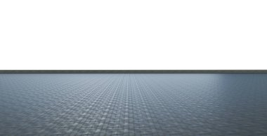 3D render çatı üst balkon beyaz arka plan üzerinde