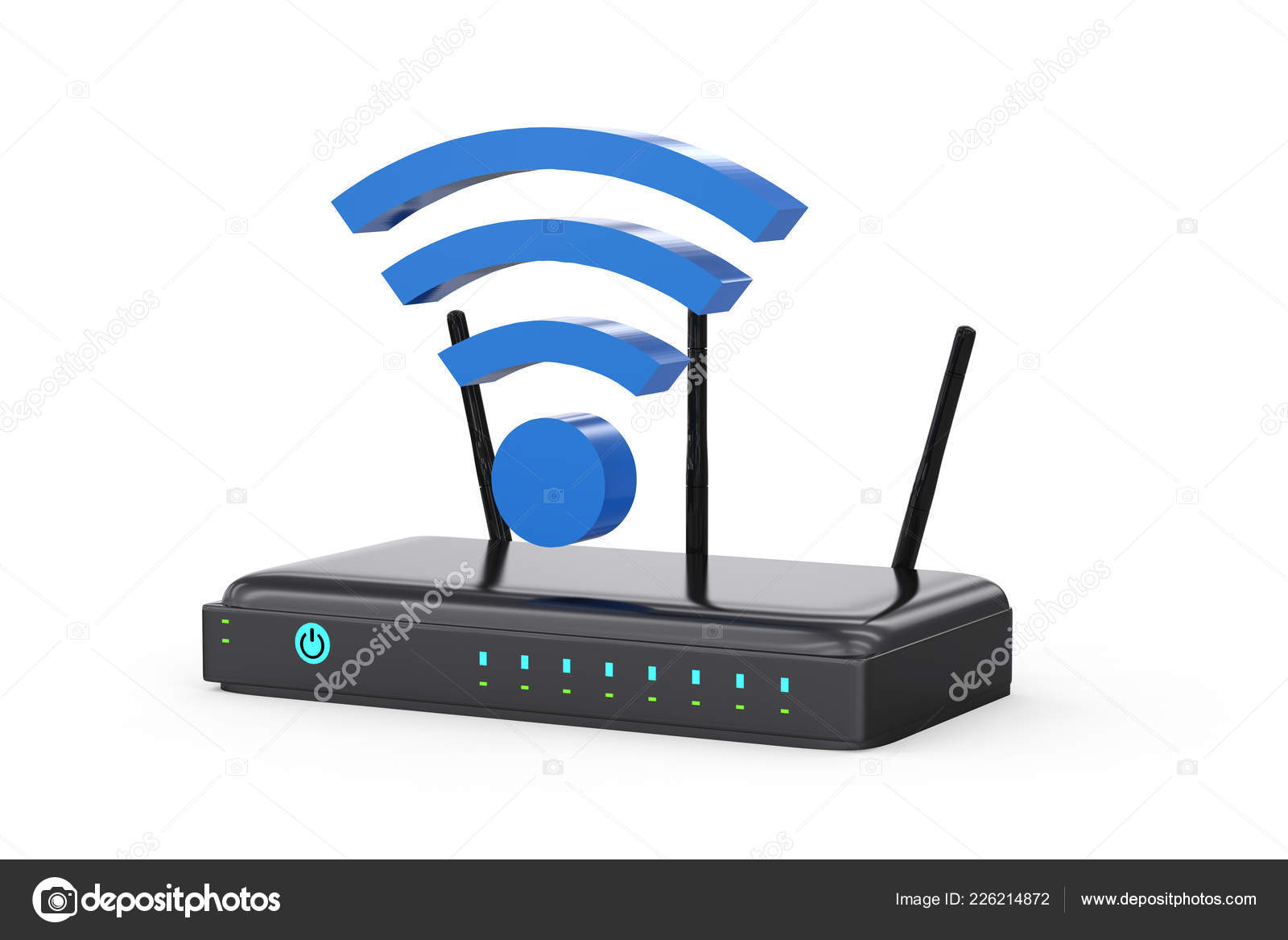 Rendering Router Blue Sign White Background Stock Photo by ©phonlamai  226214872