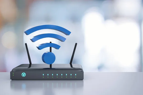 Rendering Router Blue Sign — Stock Photo, Image