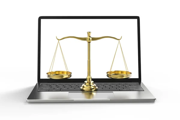 Cyber Diritto Internet Legge Concetto Con Rendering Scala Legge Con — Foto Stock