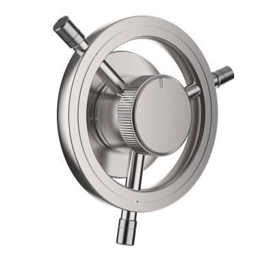 3d render metalik kasa beyaz izole