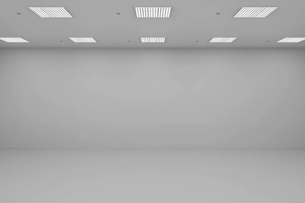 3D带白色墙壁和地板的空房间 — 图库照片