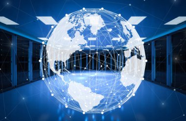 Genel veri merkezi kavramı ile dünya grafik 3d işleme sunucu roo olarak