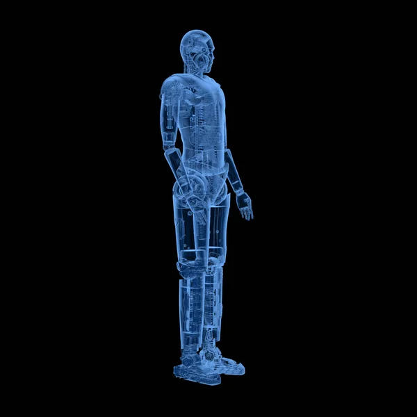 Рентгеновский Гуманоидный Робот Белом Фоне — стоковое фото