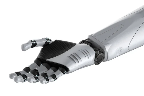 Rendering Robotic Hand Isolerad Vit — Stockfoto