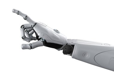 izole üzerinde beyaz gösteren bir 3d render Robotik el