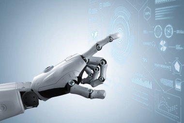 3D render robot el grafik ile görüntüle