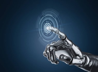3D render robot el grafik ile görüntüle