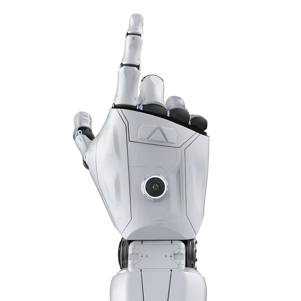 Рендеринг Роботизированной Руки Указывая Изолированные Белый — стоковое фото