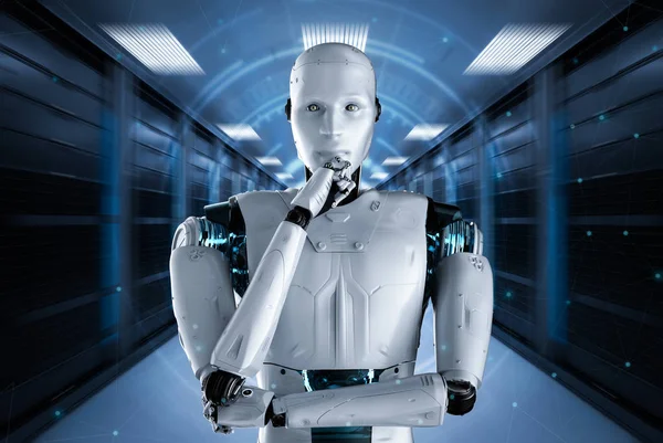 Robot with graphic display — Stock Photo, Image