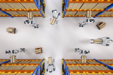 Automation warehouse concept clipart