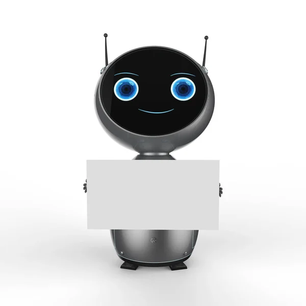 Robot with empty note — Stock Photo, Image