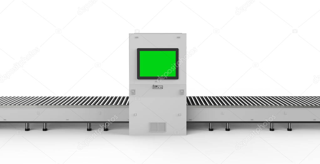 Scanner machine with conveyor belt