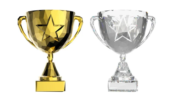 Polygonal trophy cup — Stock Photo, Image