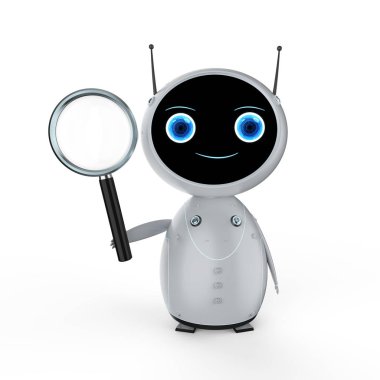 Büyüteç ile robot