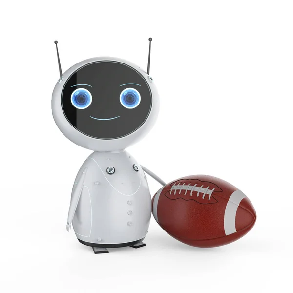 Robô com bola de futebol — Fotografia de Stock